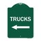 Signmission Trucks Sign Trucks W/ Left Arrow, Green & White Aluminum Sign, 18" x 24", GW-1824-22781 A-DES-GW-1824-22781 - alternate 1